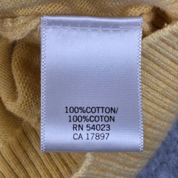 Banana Republic Mens Medium Yellow V Neck Thin Knit Pullover Sweater - Picture 7 of 10